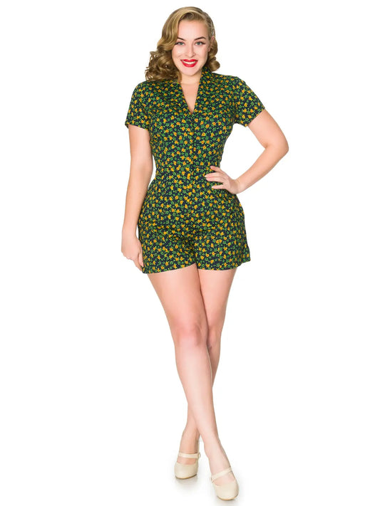 SALE Green Ditsy Playsuit