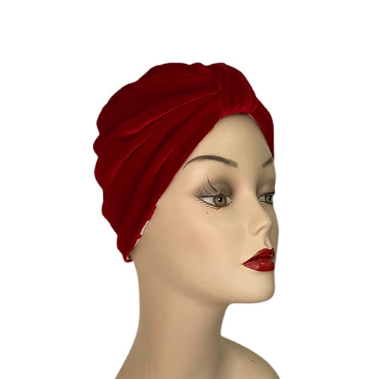 Tootie's Turbans - Red Velvet & White Reversible