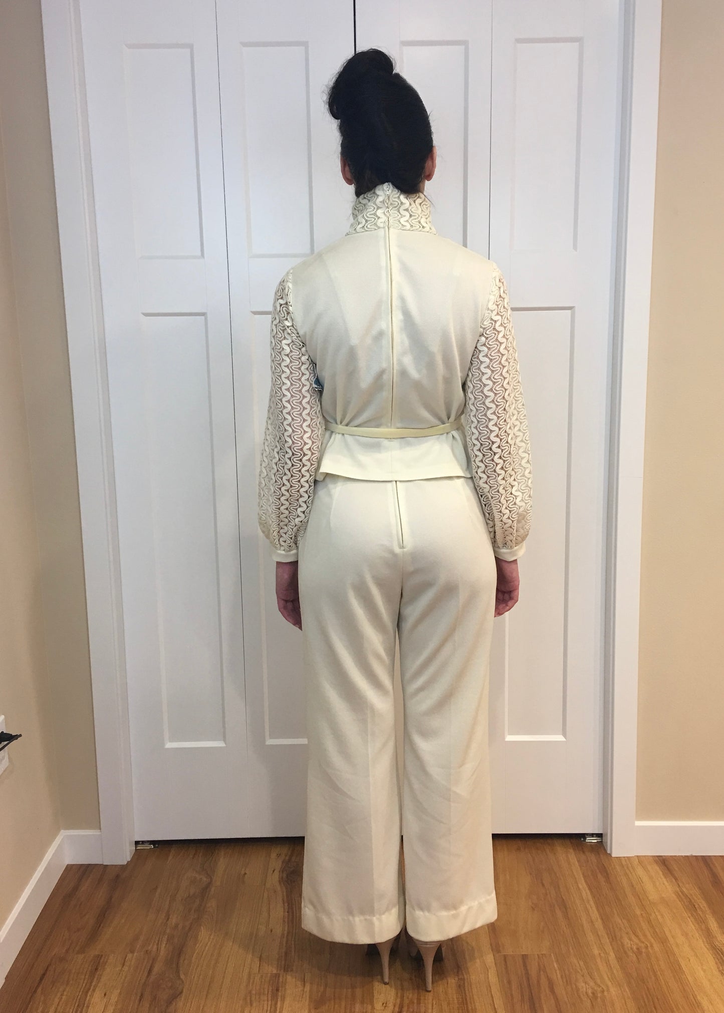Vintage 1970's Ivory 2 Piece Pant & Top