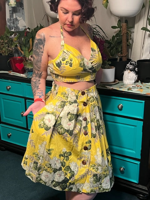 Tootie's Summer Playsuit - Yellow Floral