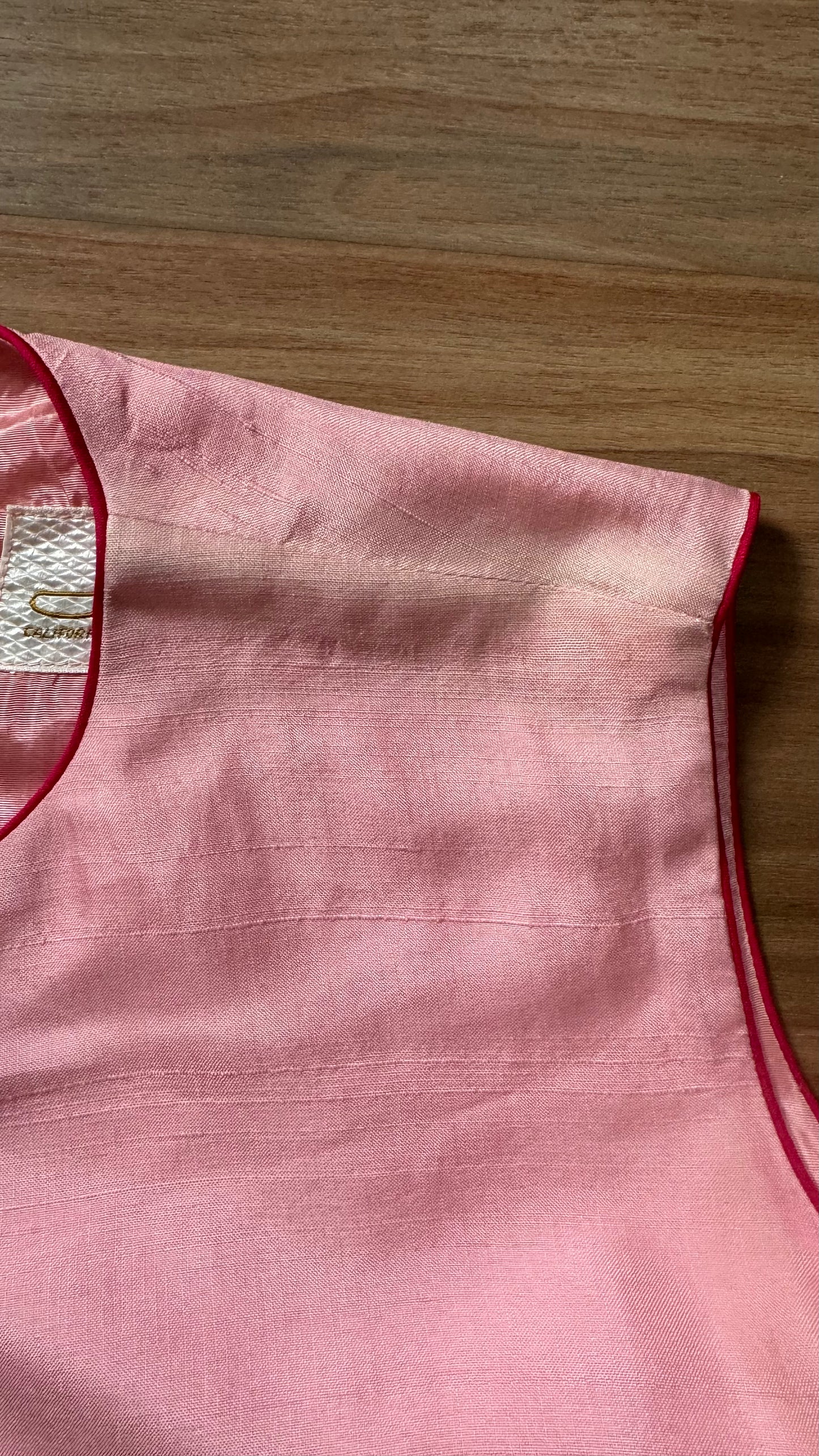Vintage 1960's Pink Silk Shift Dress