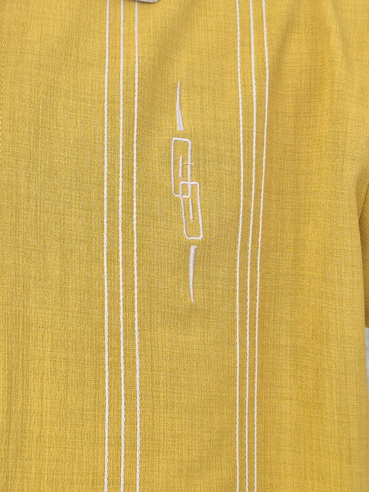 The Harper Bowler in Mustard/Cream