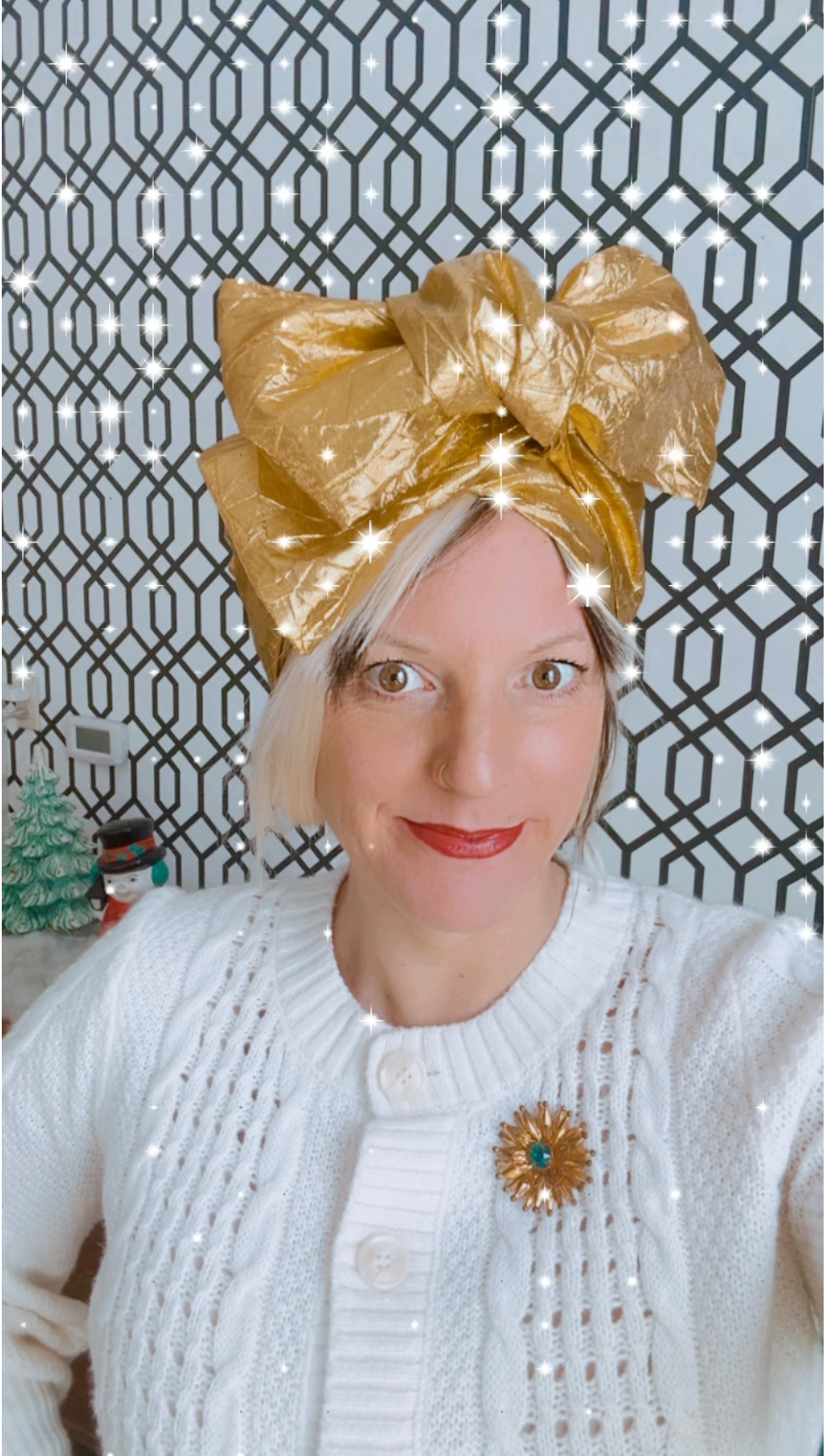 Tootie's Turbans - Gold Lame Long Tie Turban