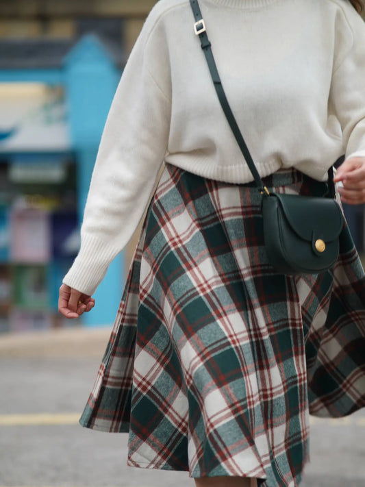 SALE Plaid Swing Skirt