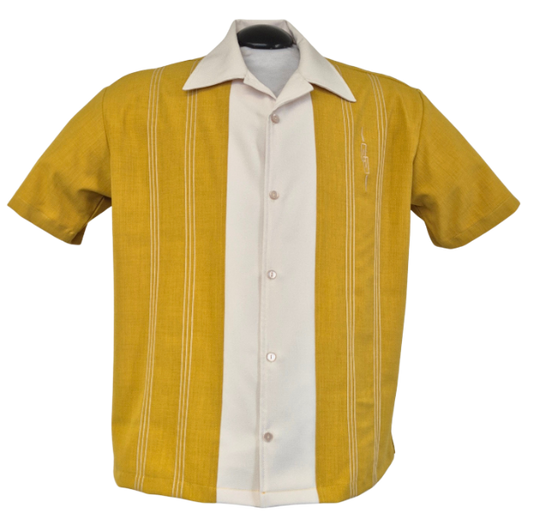 The Harper Bowler in Mustard/Cream