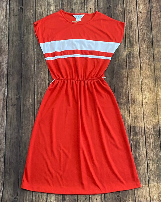 70/80s Vintage Red Jersey Dress