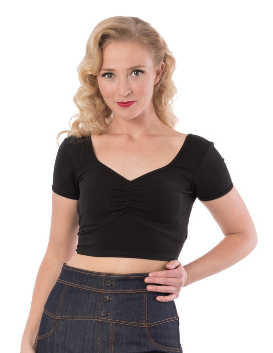 SALE Crop Top in Black and Floral