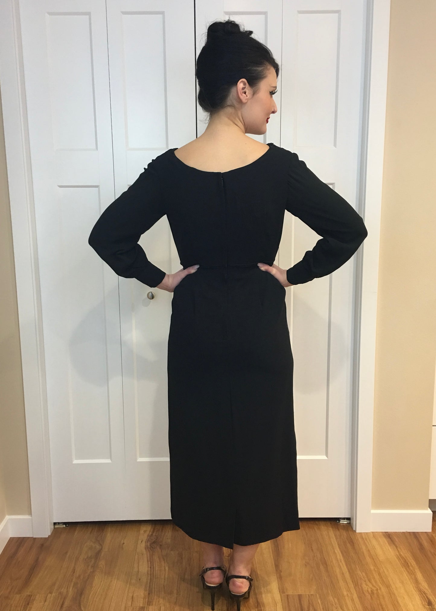 Vintage 1950's Black Beaded Cocktail Dress