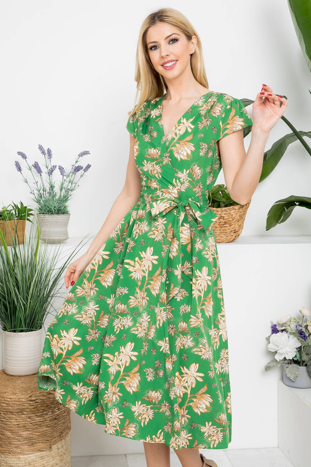 40s/50s Style Vintage Floral Print Dress