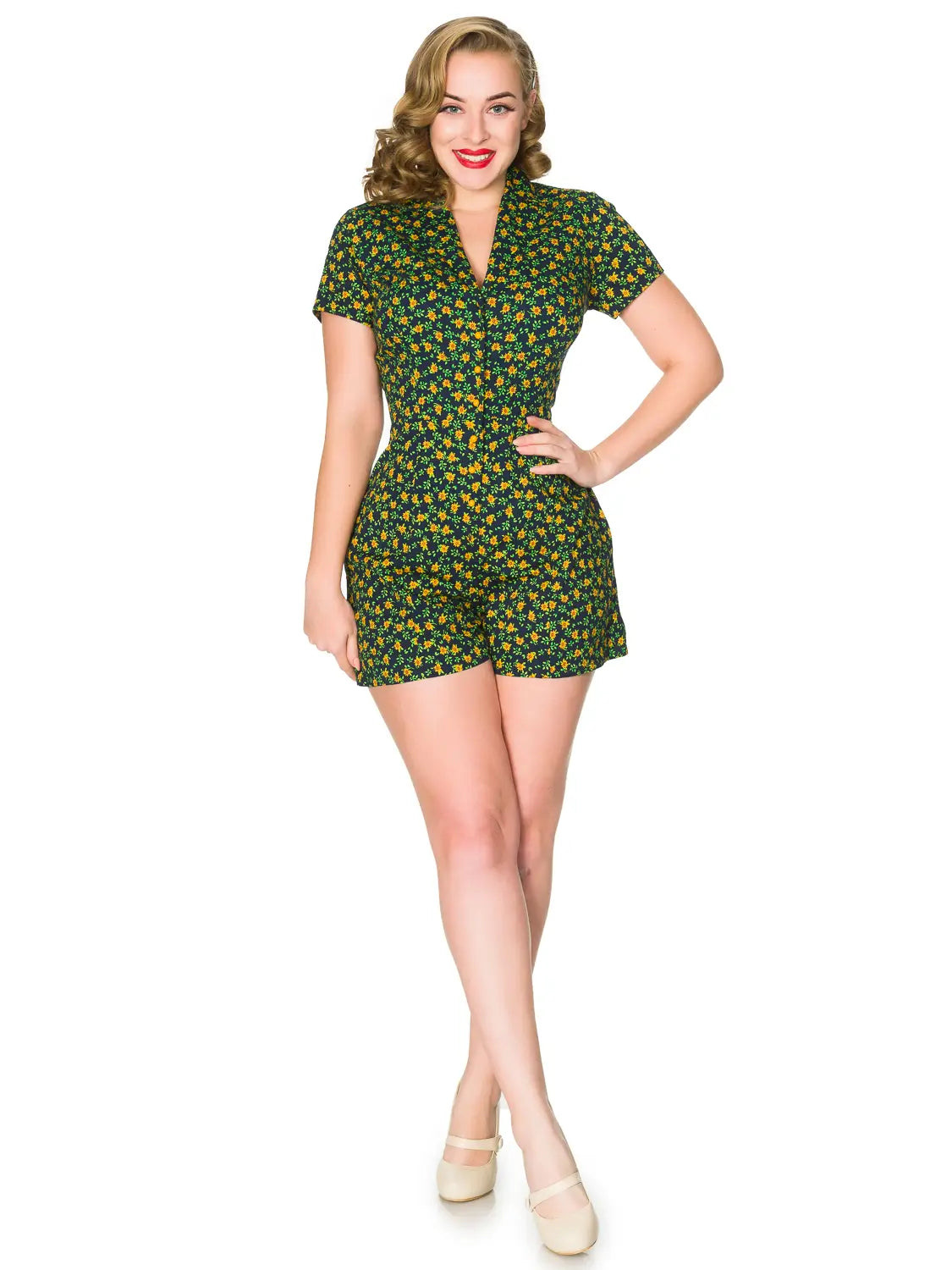 Green Ditsy Playsuit