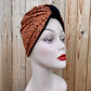 Tootie's Turbans - Black Velvet & Brown Polka Dot Reversible