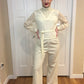 Vintage 1970's Ivory 2 Piece Pant & Top