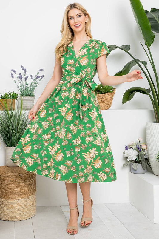 40s/50s Style Vintage Floral Print Dress