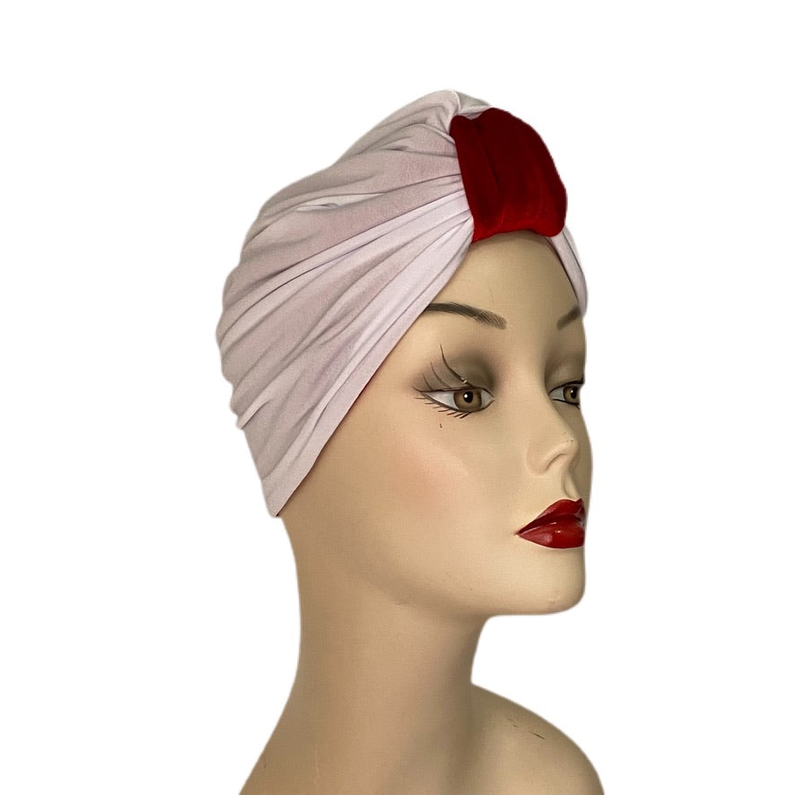 Tootie's Turbans - Red Velvet & White Reversible