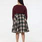 Plaid Swing Skirt in Green/White/Red