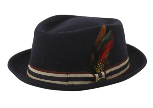 Wool Fedora in Navy