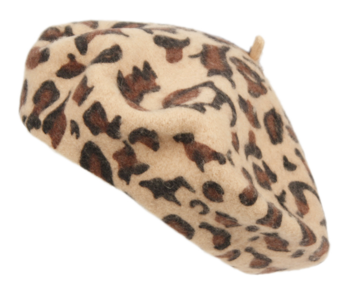 French Wool Leopard Print Beret