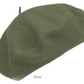 French Wool Beret in Olive Green