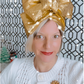 Tootie's Turbans - Gold Lame Long Tie Turban