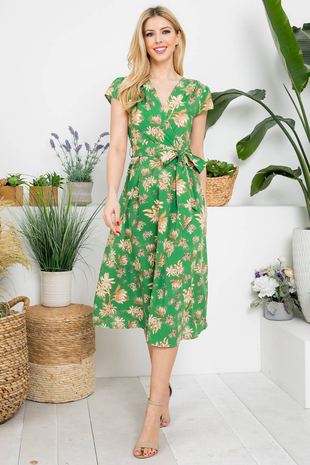 40s/50s Style Vintage Floral Print Dress