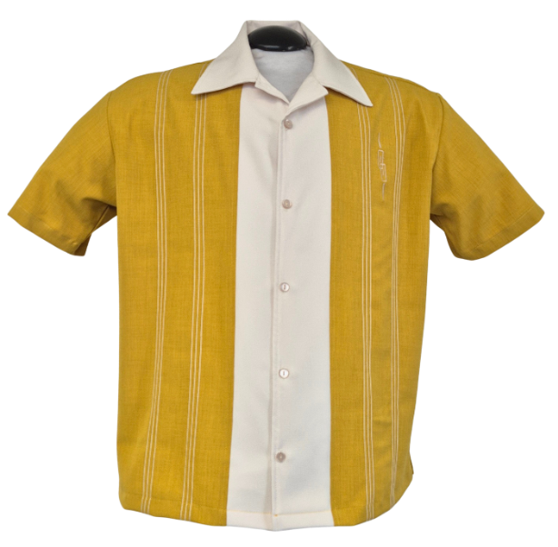 The Harper Bowler in Mustard/Cream