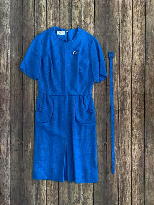 50s Vintage R&K Linen Dress Medium