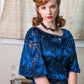 Vintage Black & Blue Jacquard Dress