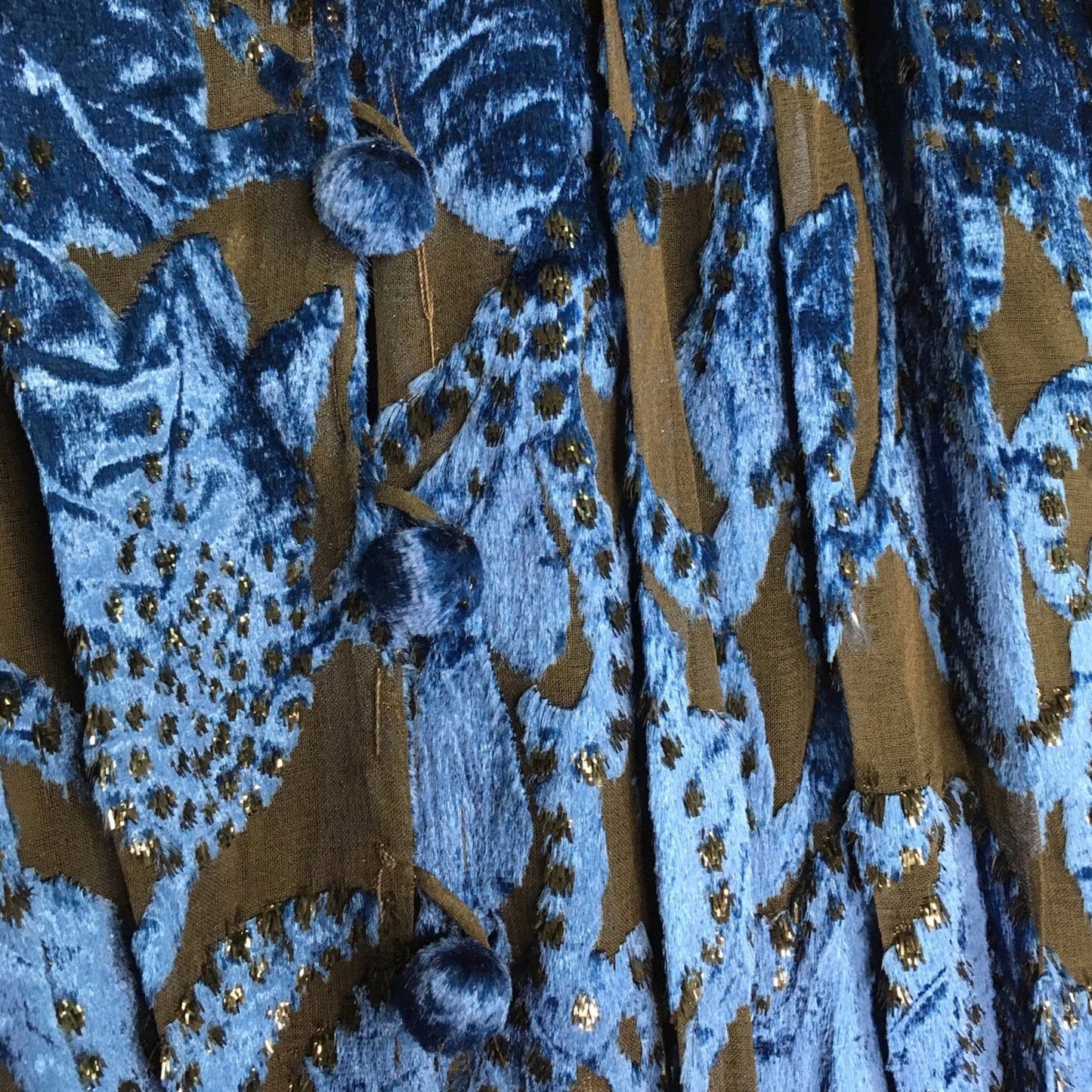 Vintage Black & Blue Jacquard Dress